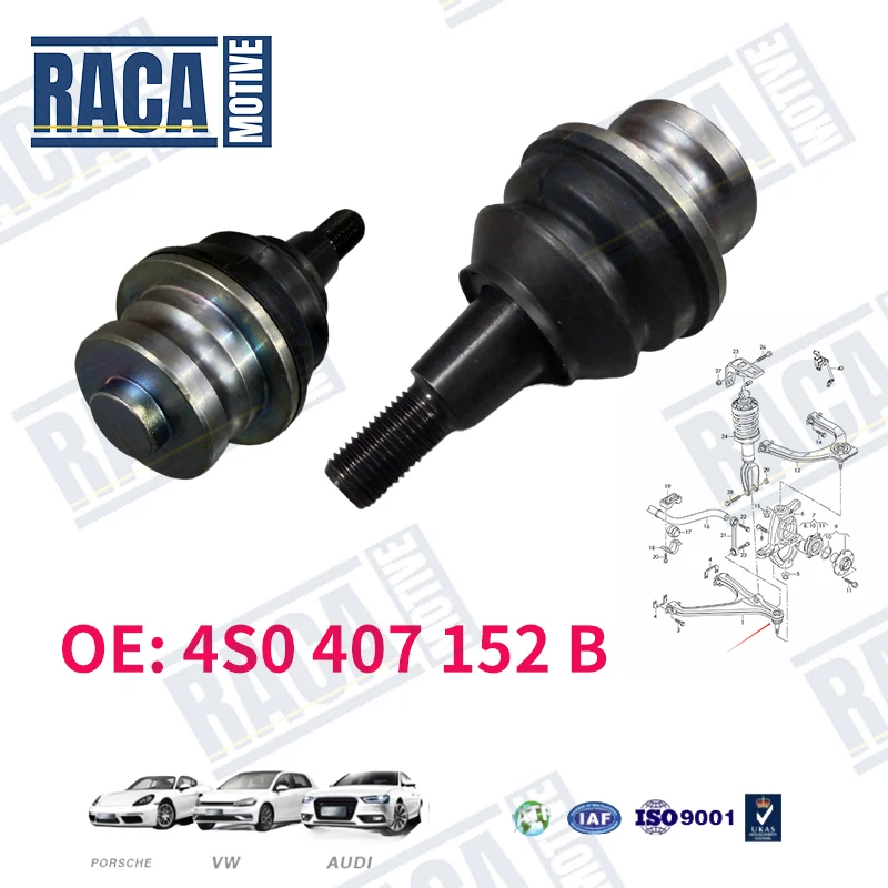 For Audi R8 2016-2024 Front Control Arm Suspension Ball Head Swing Arm Down Ball Head 4S0407152B 4S0407152E