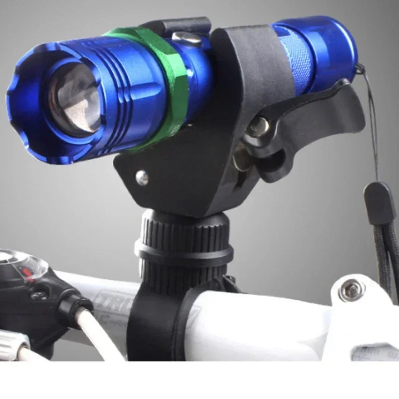 Bicycle Handlebar Flashlight Clip Holder Riding Handlebar Universal 360 Degree Rotating Bike LED Torch Mount Clamp Grip Bracket