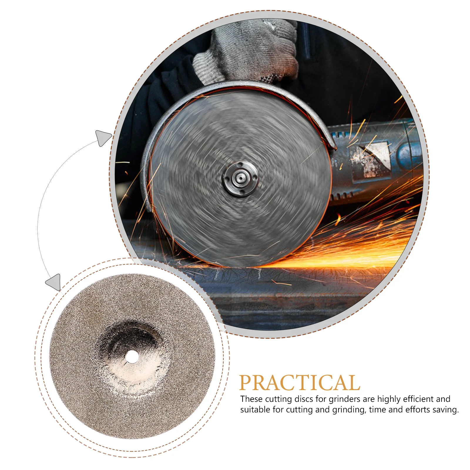 10 Pcs Diamond Cutting Disc Discs Angle Piece Portable for Grinding Mini Wheels