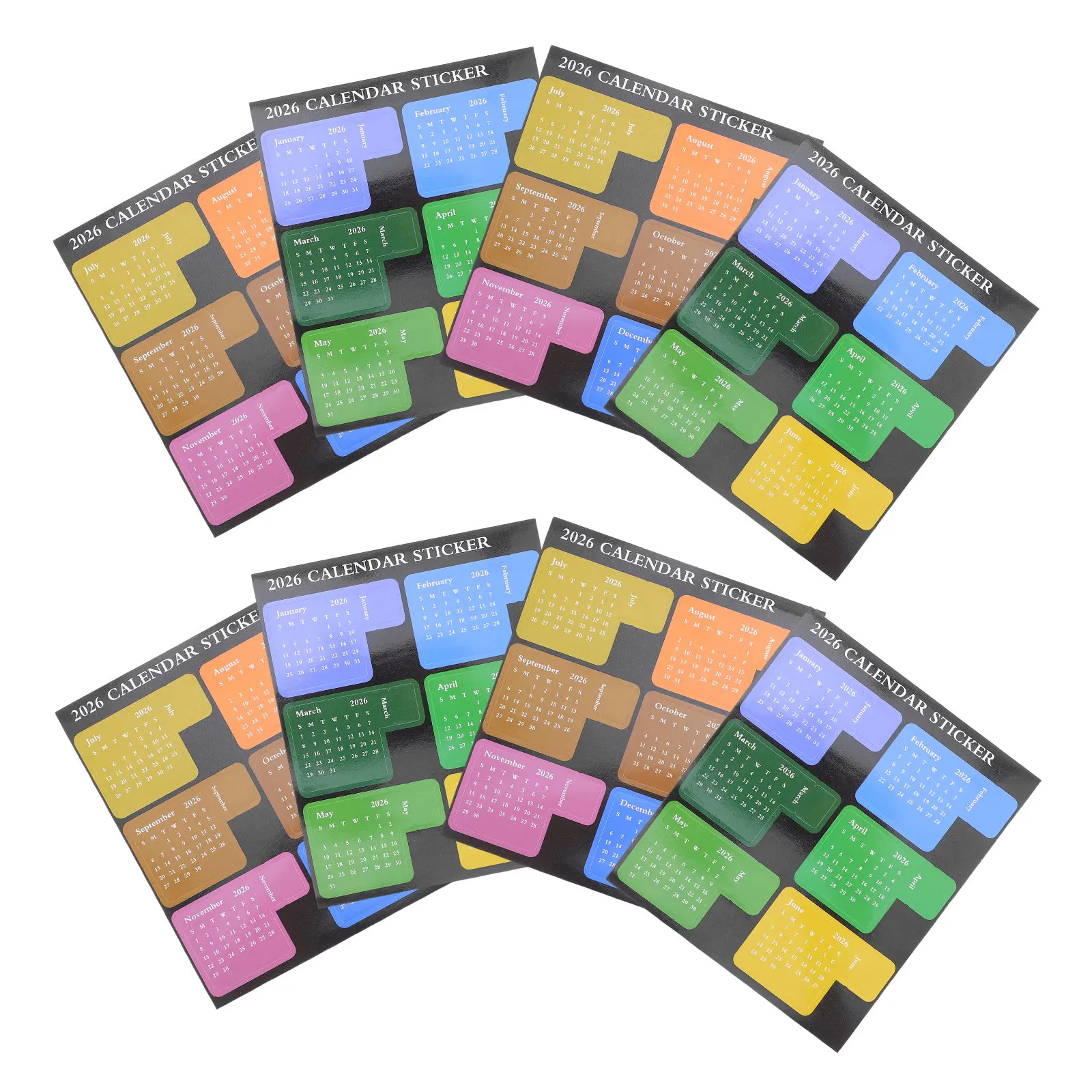

4Sets Bright Color Calendar Index Tabs Stickers Monthly Planner Decals Adhesive Page Markers for Notebooks Diaries Family
