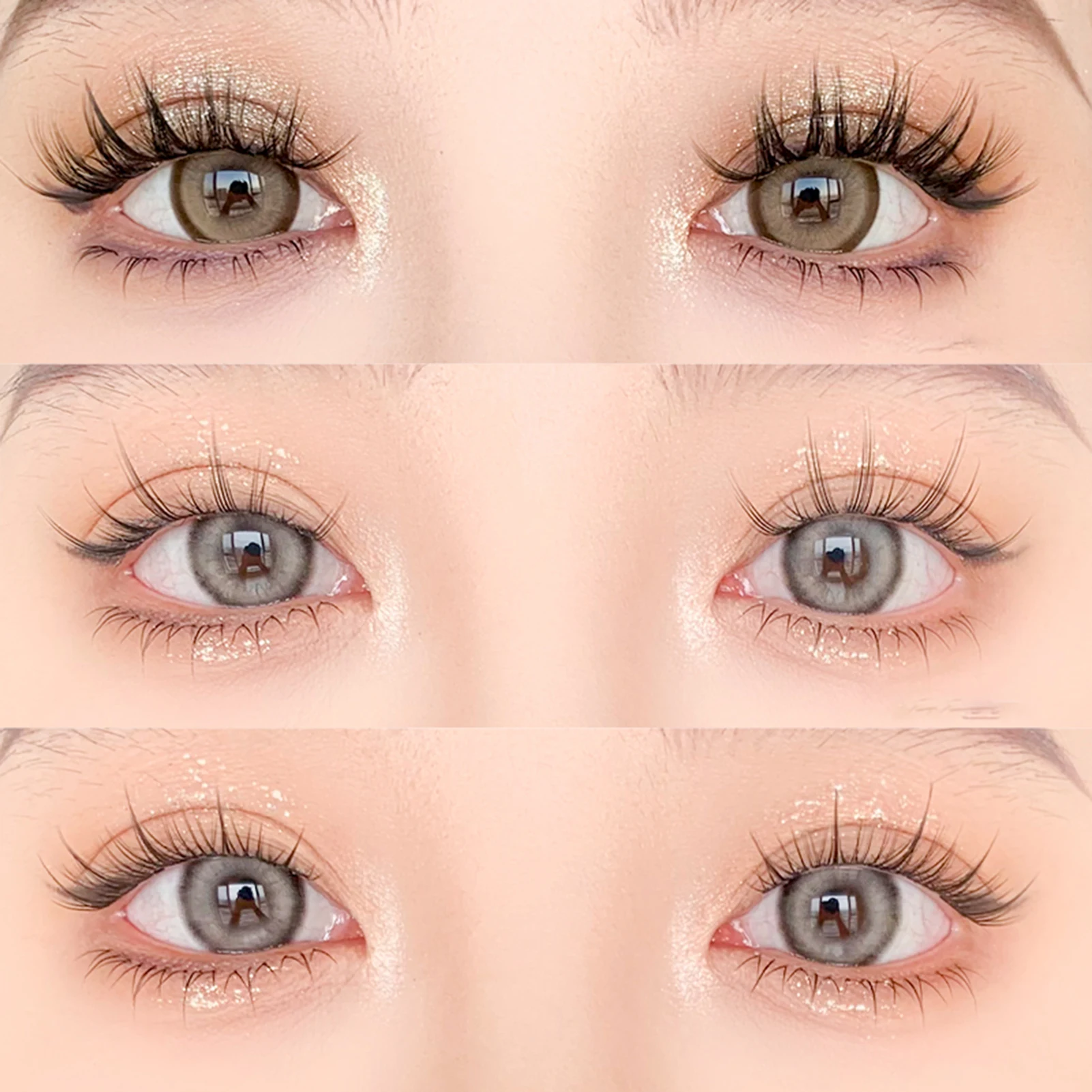 8/10 filas de pestañas postizas de aspecto Natural, grupos de longitud mixta, extensión de pestañas finas de 6-13mm para disfraz de Cosplay, fiesta, sin pegamento