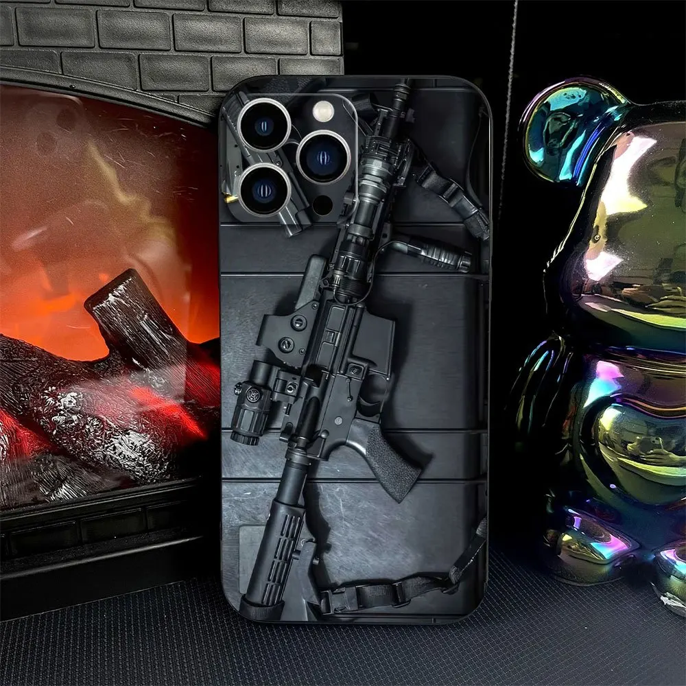 حافظة سوداء سميكة بسيطة لهاتف iPhone 16/15/14/13/12/11 Pro Max لأحدث اتجاهات الموضة. الغطاء الخلفي #5