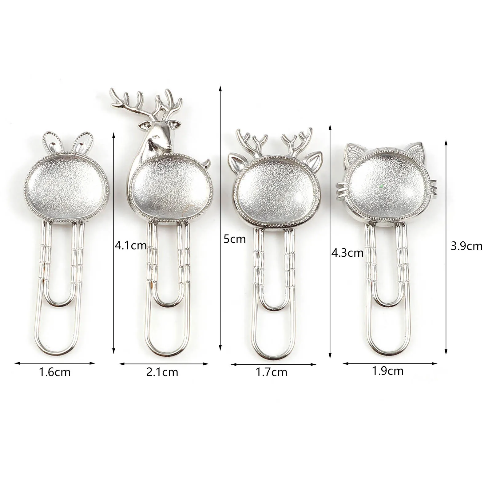 5Sets Glass Pin Brooches Set Cute Cat Reindeer Animal Pins Silver Color Findings Ornaments for Scarf Clip Sweather Coat Hat Bags