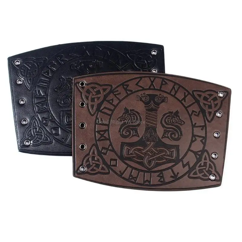 Cosplay Props Retro Brede Bracers Tie Arm Manchet Steampunk Middeleeuwse Polsband