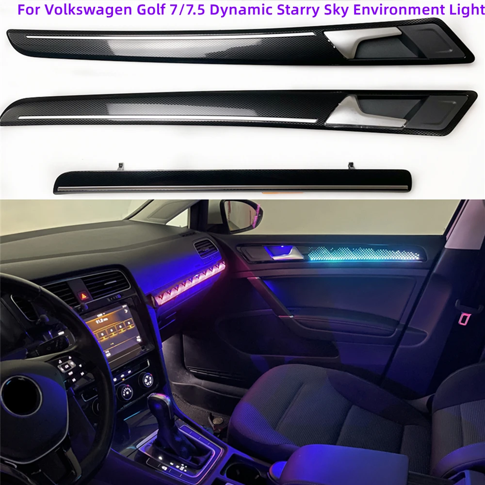 Automotive Starry Sky Dynamic Ambient light for Volkswagen Golf 7/7.5 Door interior lights instrument panel upgrade rhythm