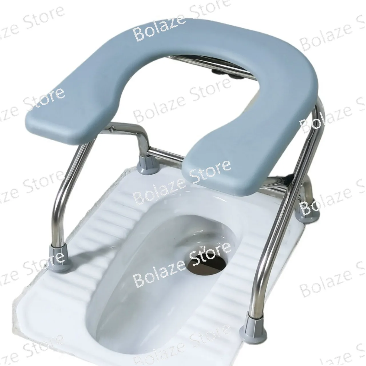 U Design bathroom chair folding stainless steel bath seat stable non-slip foot stool pregnant women and elderly toilet