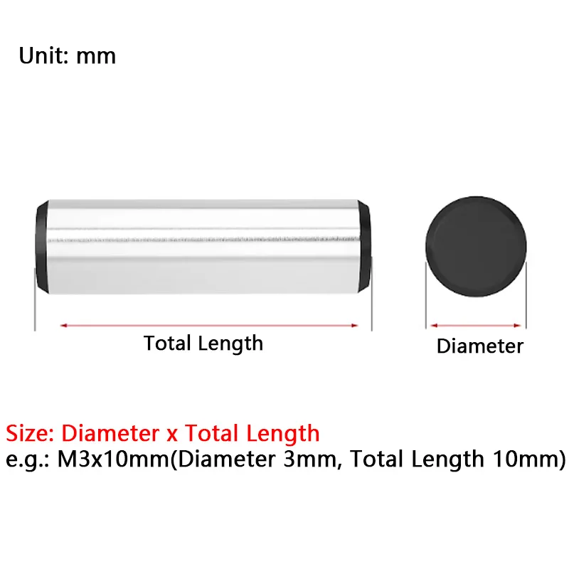 45# Steel Solid Cylindrical Dowel Pins High Strength Quench Locat Fixed Parallel Pin GB119 M3 M4 M5 M6 M8 M10 M12 M14 M16 M20