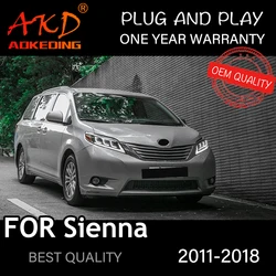 Head Lamp For Car Sienna 2011-2018 Headlights Fog Lights Daytime Running Lights DRL H7 LED Bi Xenon Bulb Car Accessories