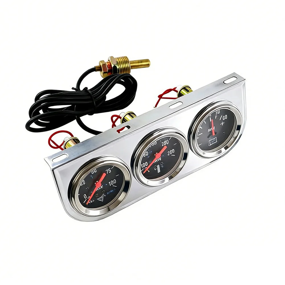 Dashboard Installation 12 24 V 52mm Triple Gauge Hydraulic Temperature Gauge Water Temp Gauge Oil Temperature 50-140 130-280