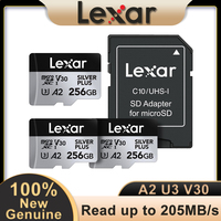 Lexar microSDXC TF card Memory Card SILVER PLUS UHS-I C10 U3 V30 A2 64GB 128GB 256GB for Gaming Console Tablet Camera Smartphone