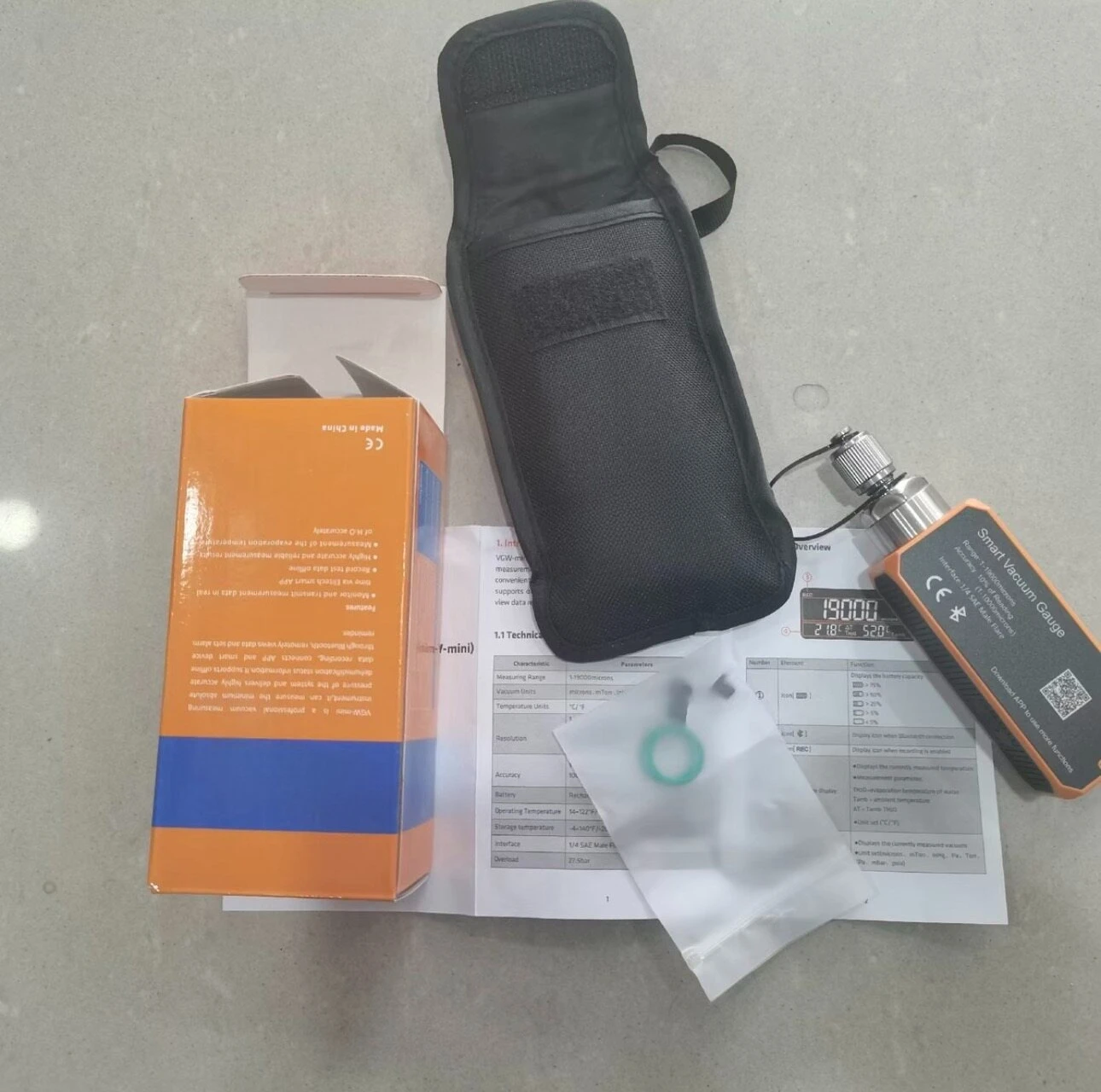 Mini Vacuum Gauge Micron Digital Micron Gauge Refrigeration Vacuum Tester Accurate Measurement for Refrigeration Maintenance