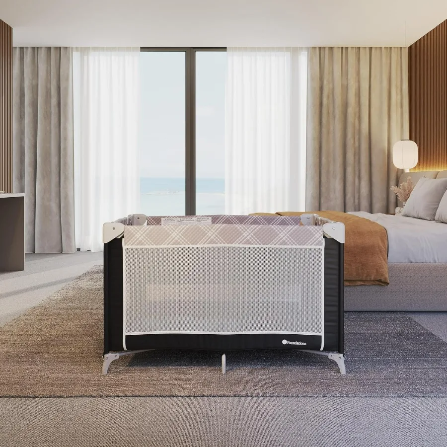 Box portatile con culla rimovibile e materasso in schiuma per hotel Daycare Box da viaggio pieghevole con custodia Ideale f