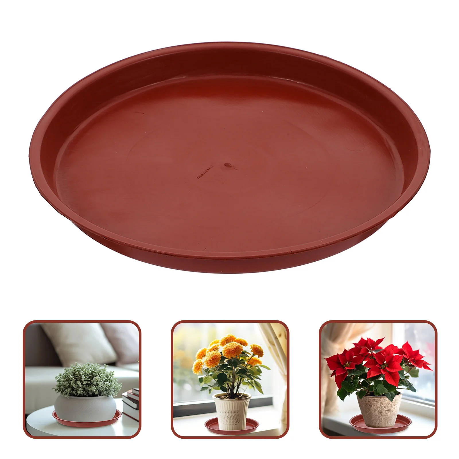 

20Pcs Plastic Plant Pot Saucer Red Round Tray Protective Drip Tray for Ceramic Flower Pot Garden Balcony 200Mm