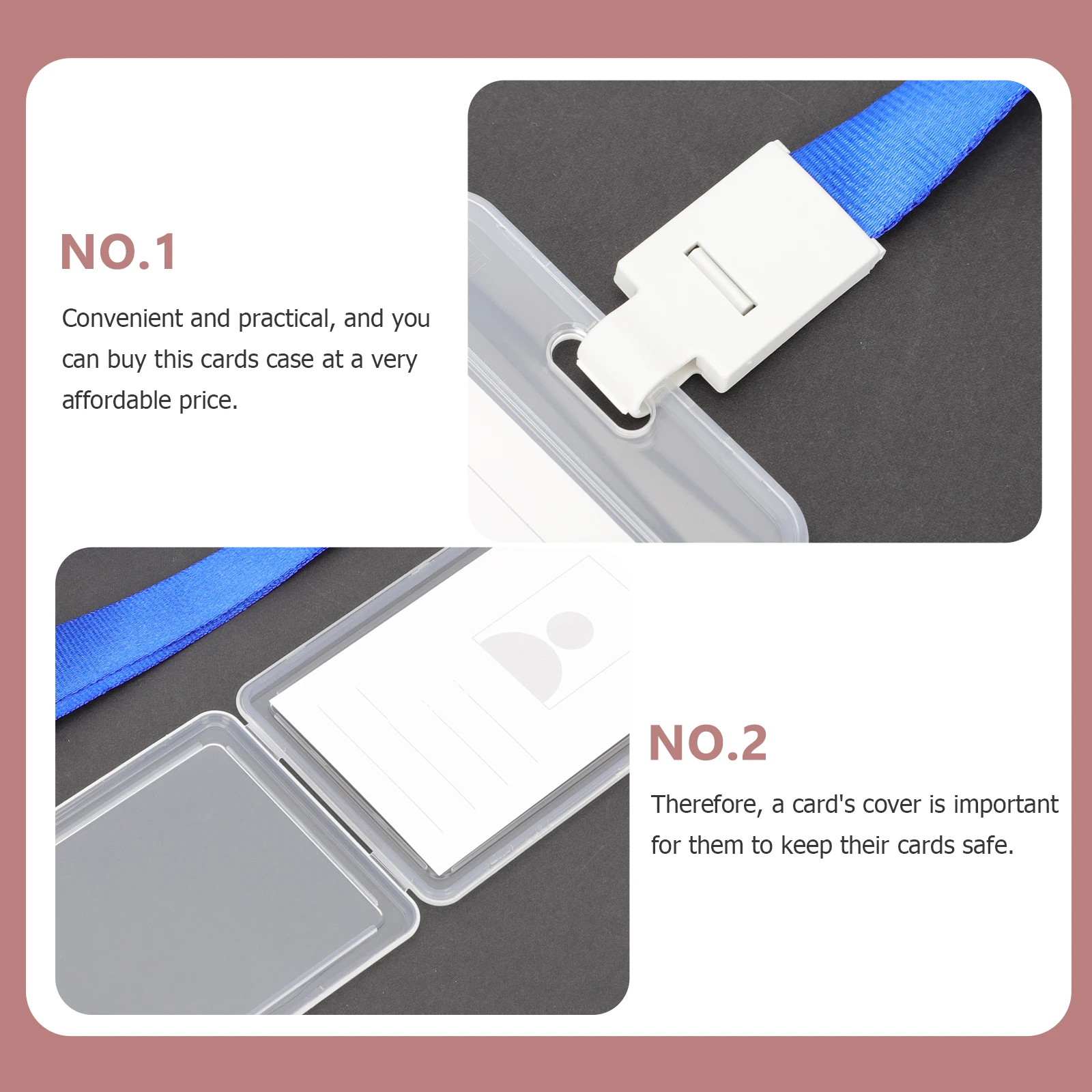 

5pcs Work Badge Holder Id Card Lanyard For Staff Students Nurses Lightweight Cards Storage Case With Rope Easy Assembly