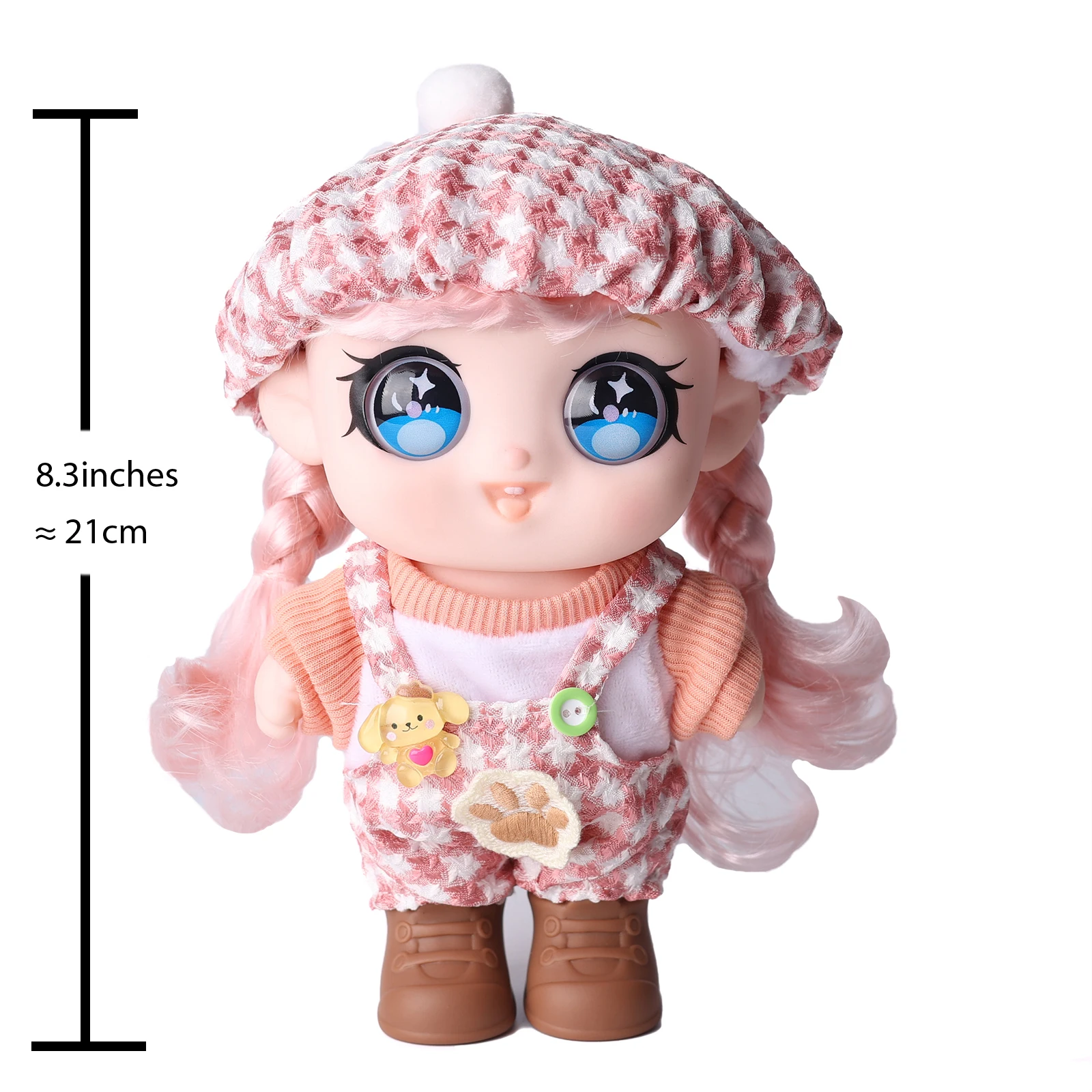 21cm/8,3 in niedlichen Puppe Cartoon 3d Acryl Augen Mini Make-up Imitation Baby Spielzeug weiche wieder geborene Baby puppen für Mädchen