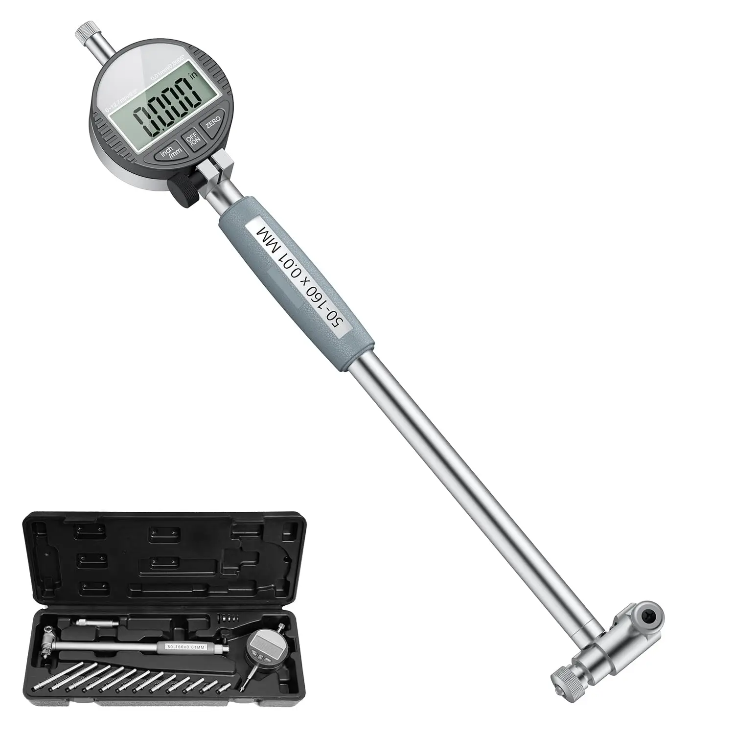50-160mm 0.001mm/0.01mm Digital dial bore Gauge indicator stainless inner Diameter Measuring Tool Electronic Internal Micrometer