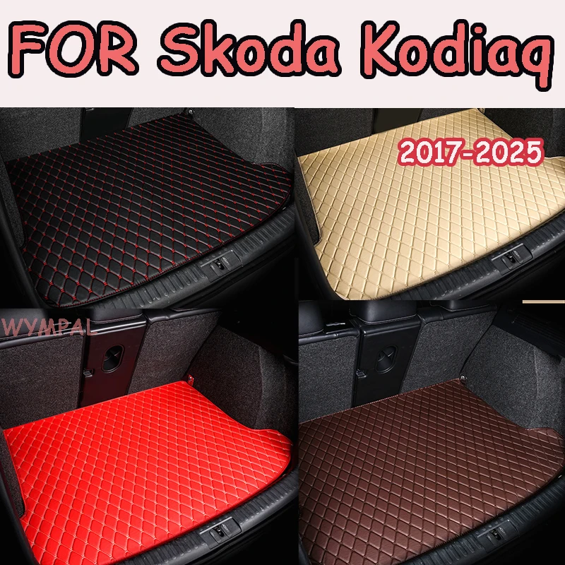 Car Trunk Mat For Skoda Kodiaq 7 Seats 2017 2018 2019 2020 2021 2022 2023 2024 2025  Custom Auto Foot Pads Carpet Cover Interior