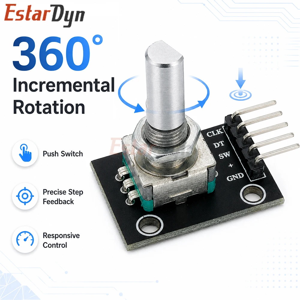 Estardyn 360 Degrees Rotary Encoder Module Brick Sensor Switch Development KY-040