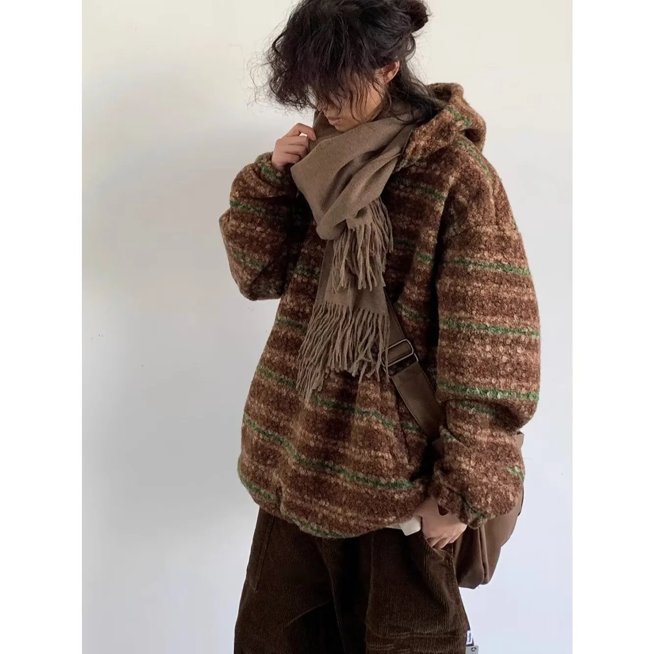 

2025 новая повседневная американская ретро клетчатая рубашка с капюшоном и длинными рукавами, мужская свободная повседневная модная универсальная рубашка