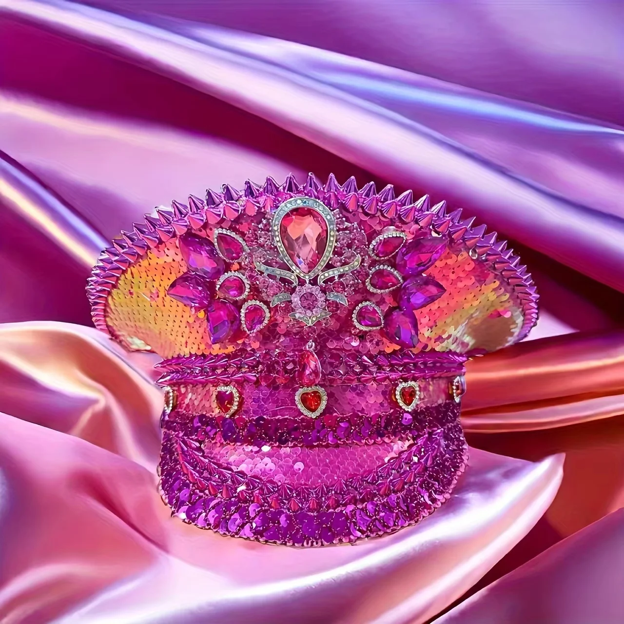 

Шляпа капитана в стиле стимпанк со стразами для карнавала, Марди Гра, винтажные военные аксессуары и головные уборы для мужчин и женщин