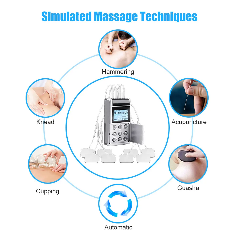 Electric Massage Instrument EMS Tense Machine Pulse Massager Tens Acupuncture Electrical Muscle Stimulator for Neck Back Body