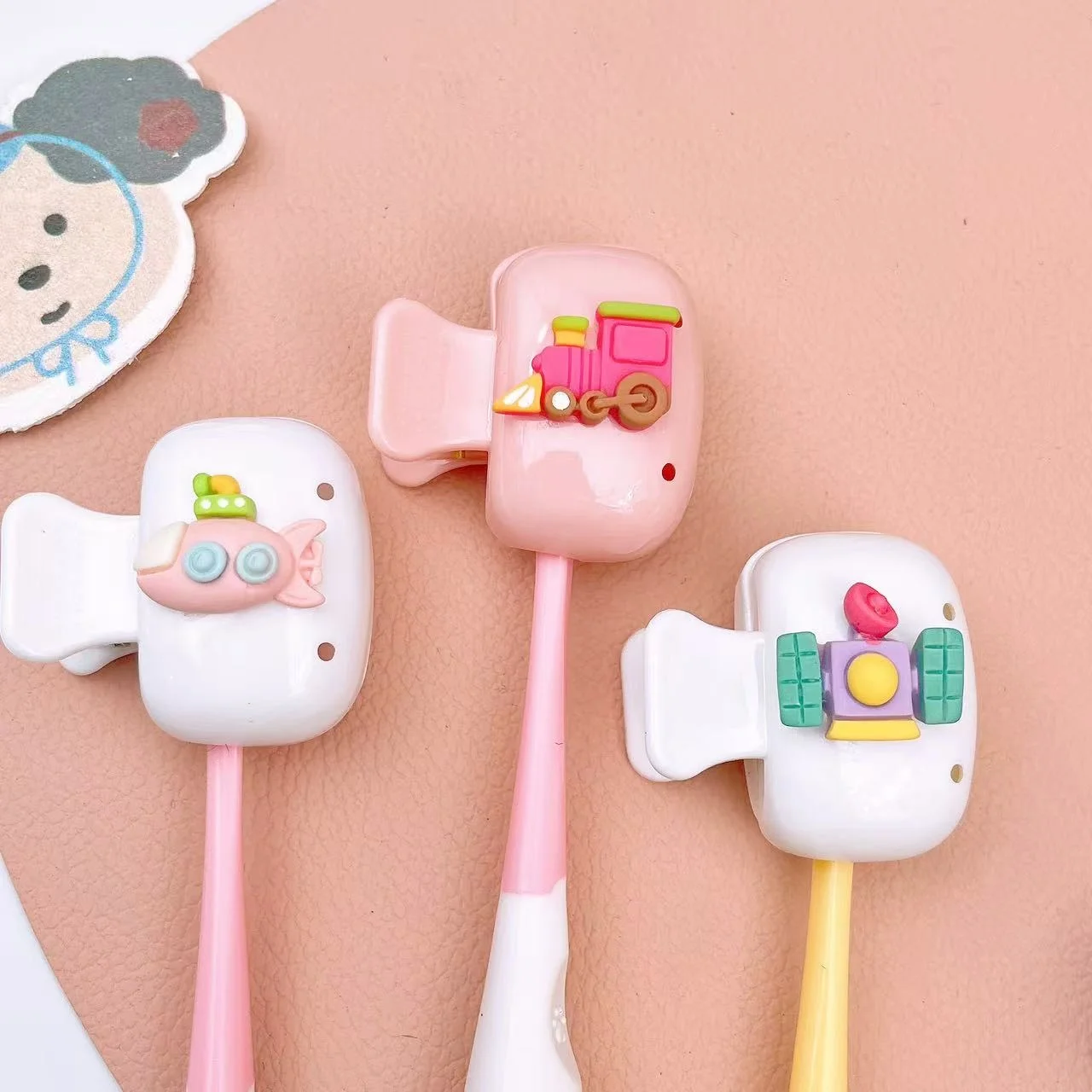 Vehicle Theme Cartoon Toothbrush Holder, Durable Plastic Oral Care Organizer, Compact Lightweight for Travel Home Dorm Hotel Use