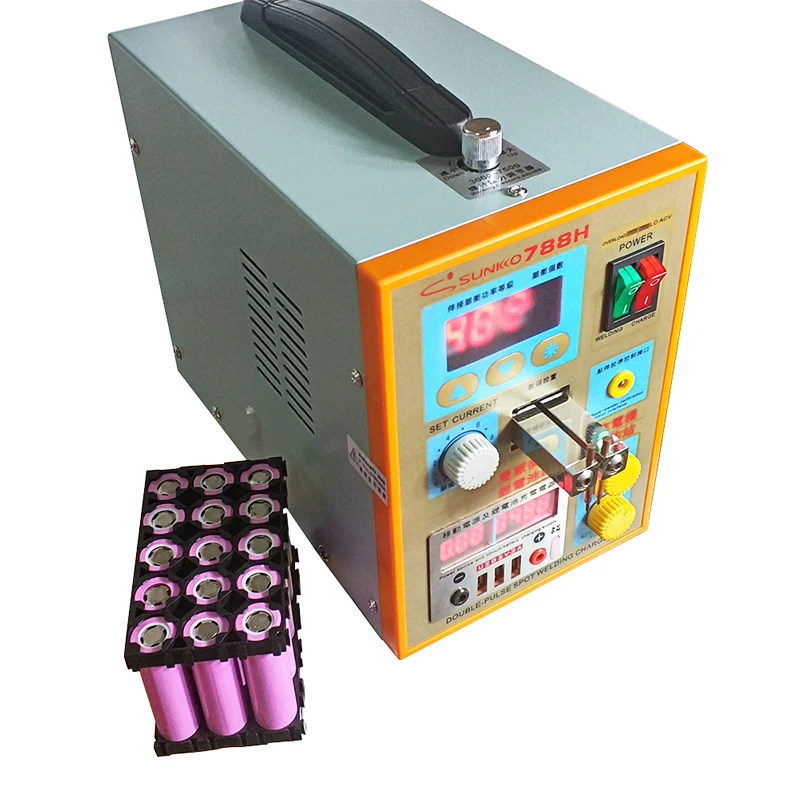 SUNKKO 788H Pulse Spot Welding Machine 1.5kw Spot Welder LED light Lithium Battery Test USB Charging for 18650 Battery Pack Weld