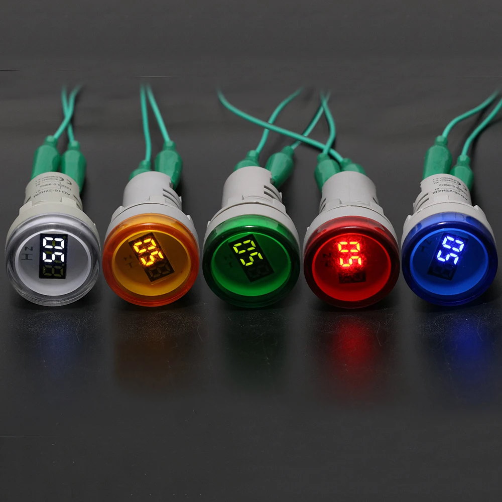 0-99Hz ดิจิตอลจอแสดงผลไฟฟ้า Hertz เมตรความถี่ไฟแสดงสถานะ AC สีแดง Combo Tester สีเขียวสีขาวสีเหลือง