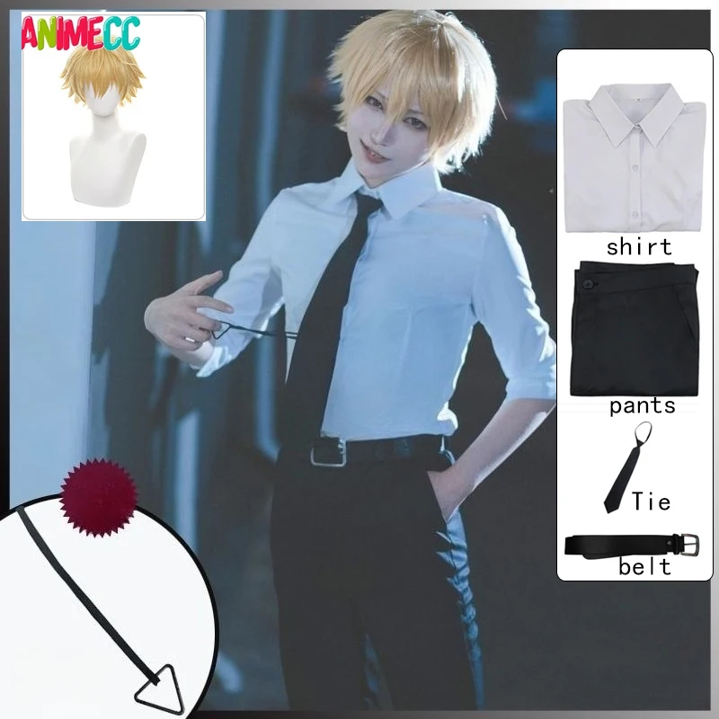 ANIMECC Auf Lager XS-3XL Denji Cosplay Kostüm Perücke Anime Film Kettensäge Cosplay Halloween Party Outfits für Männer Frauen