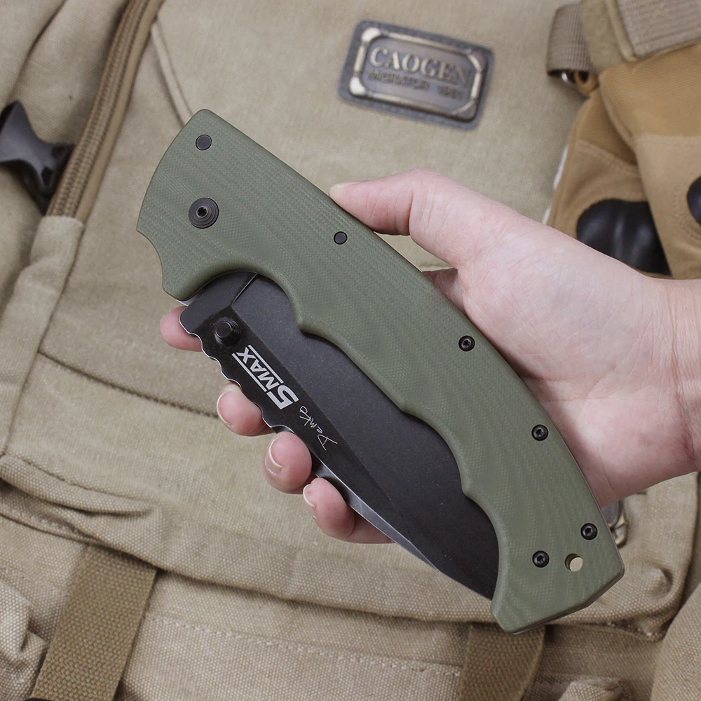 Nuevo Cuchillo plegable 5max S35VN, hoja de acero, cuchillos de combate tácticos militares multiusos, mango G10, cuchillo de caza grande para exteriores, herramienta