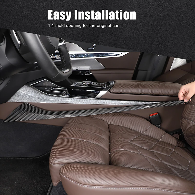 

For BMW 7 Series G70 2023-2025 Real Carbon Fiber Center Console Gear Shift Side Panel Trim Decoration Sticker Car Accessories