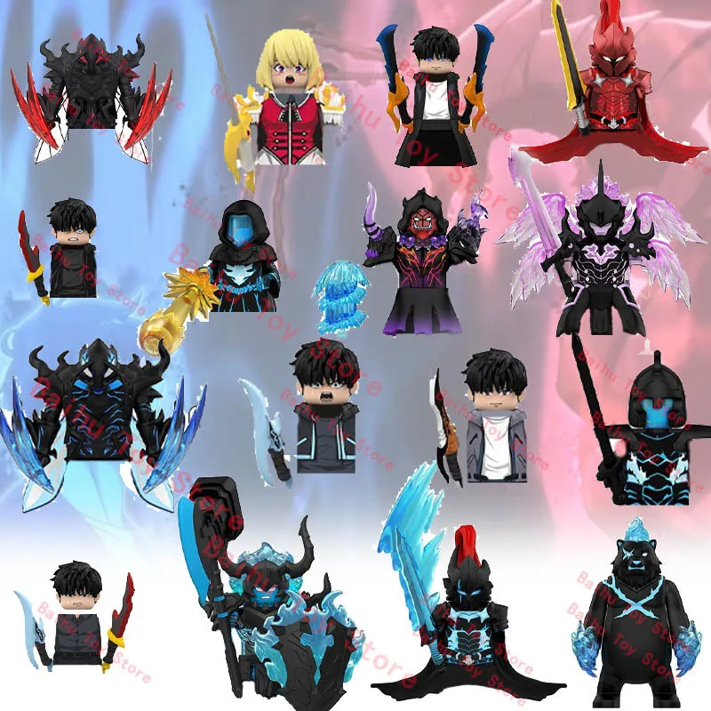 Nouveau 6/8/16 pièces Solo nivellement Sung Jin Woo blocs de construction ensemble Anime Beru Igris Bellion figurine briques décor poupée jouet cadeau