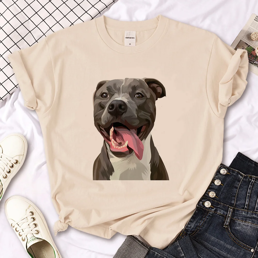 Pitbull tshirt women comic Y2K designer t shirt female streetwear comic designer clothing