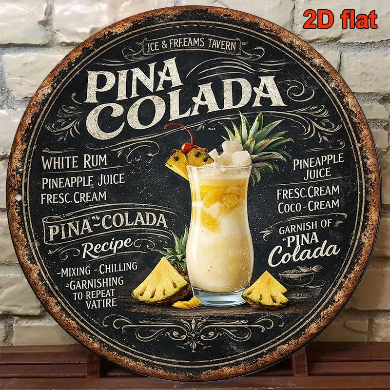 2D Flat Round Sign, Retro Plaque about 
