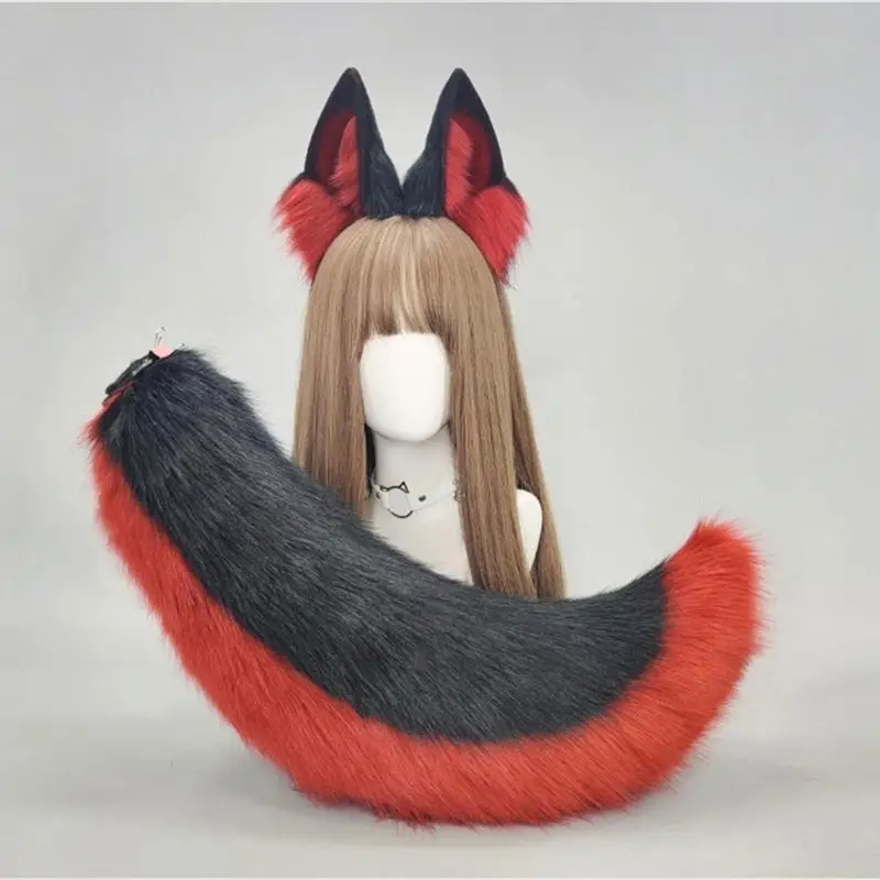 31BFแมวเครื่องแต่งกายอุปกรณ์เสริมFaux Fursสุนัขจิ้งจอกหางและหูHeadbandชุดสัตว์ฮาโลวีนคอสเพลย์สำหรับผู้หญิงผู้ชายของขวัญ