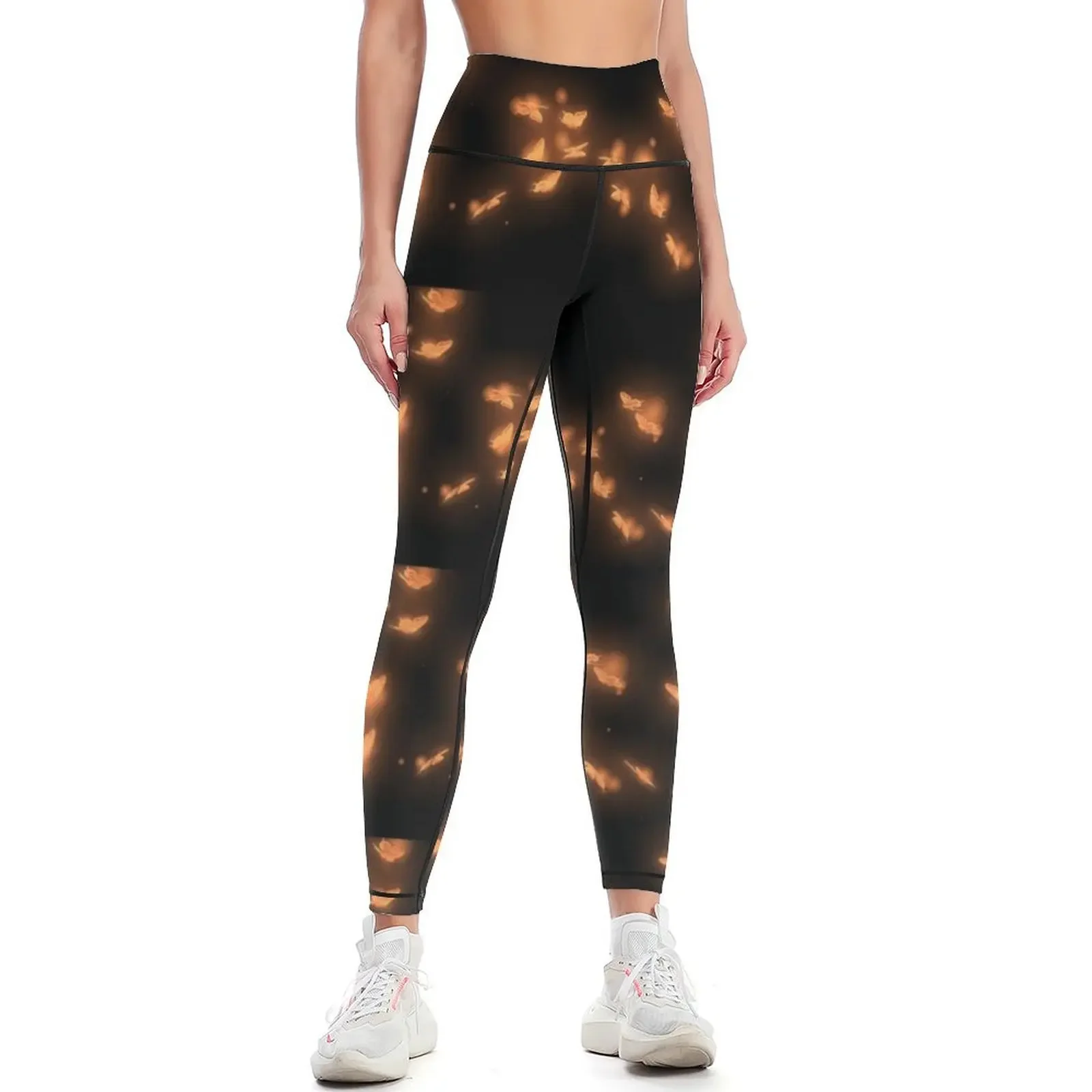

Umineko No Naku Koro Ni Golden Butterfly Pattern Leggings sports for Fitness's gym clothes Women's gym Womens Leggings