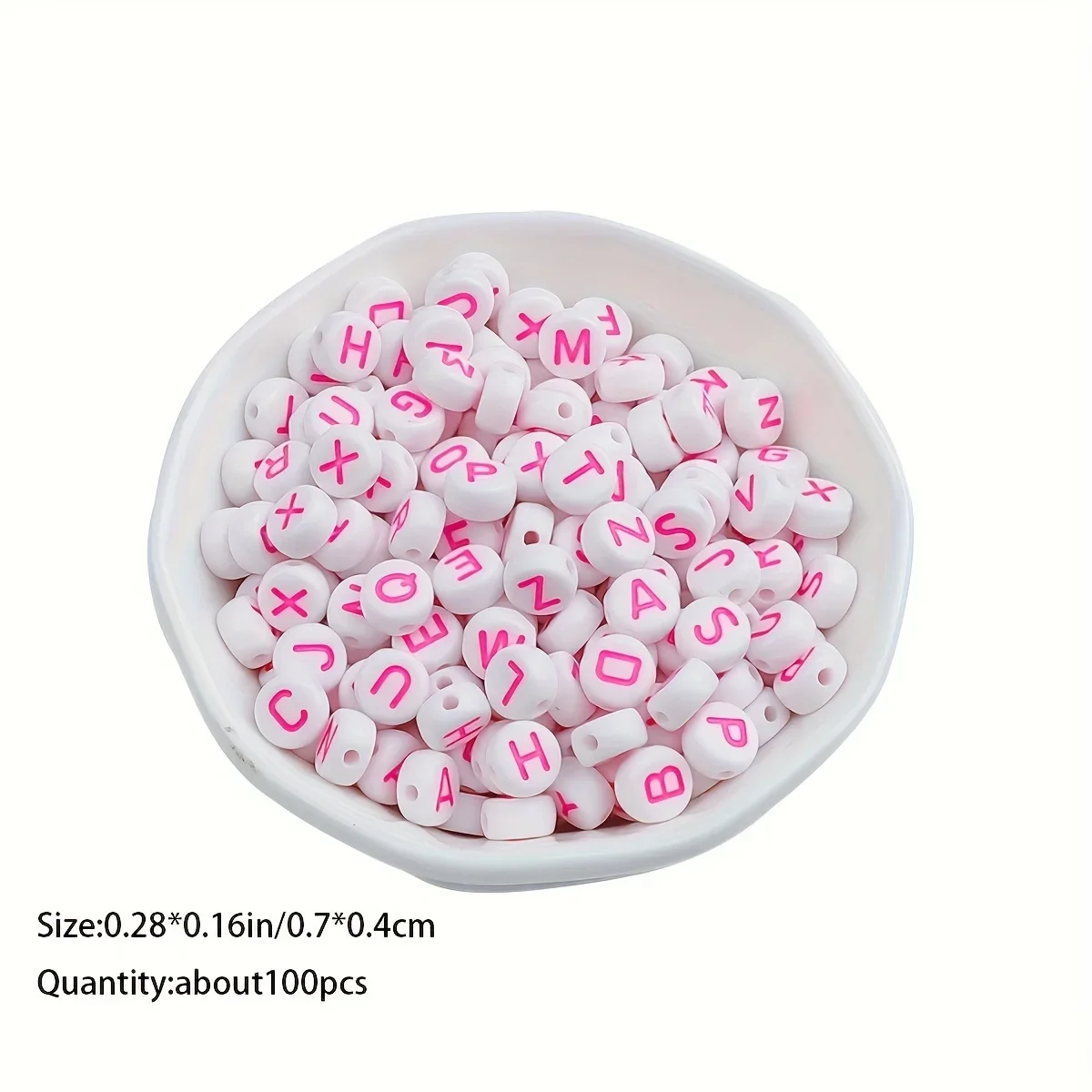 100/300/500Pcs Alphabet Letter Beads Acrylic Round 7mm, Random Mixed Initial Beads for Friendship Bracelet Necklace Phone Charm