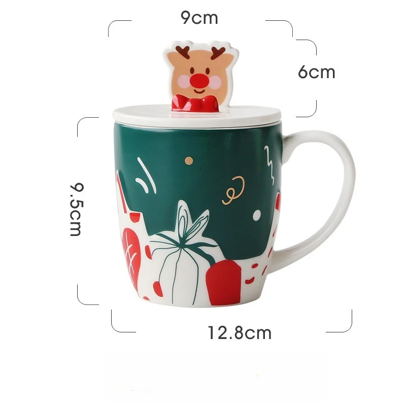 2025 Christmas mug ceramic mug with lid water cup tazas de cafe bonitas Attractive design Premium look tazas de cafe bonitas
