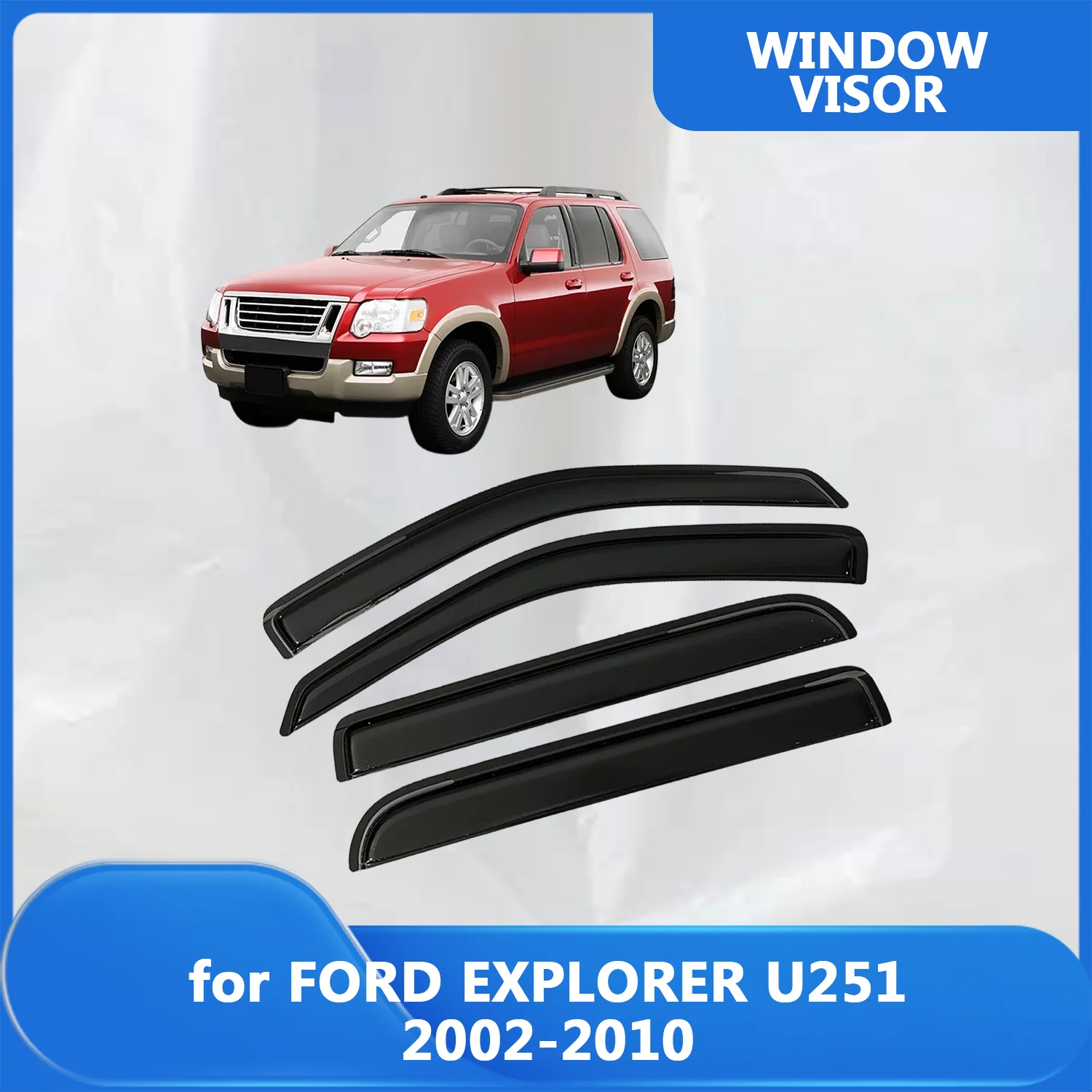 

For Ford Explorer U251 2002 2003 2004 2005-2010 Wind Deflectors Rain Guards Door Visor Vent Shades Window Visor Cars Accessories