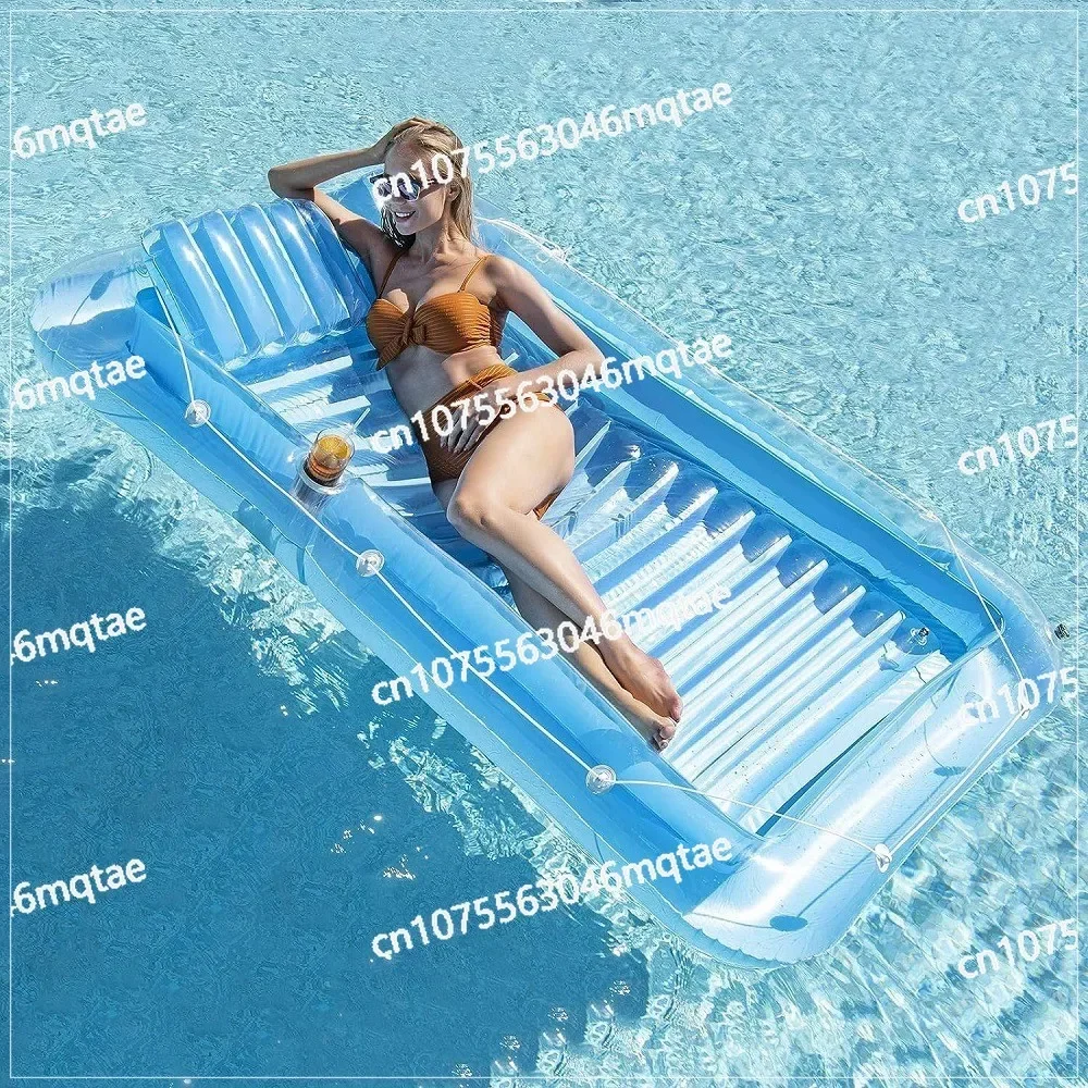 Inflatable Double Floating Bed with Cooler and Tray, Summer Water Toys