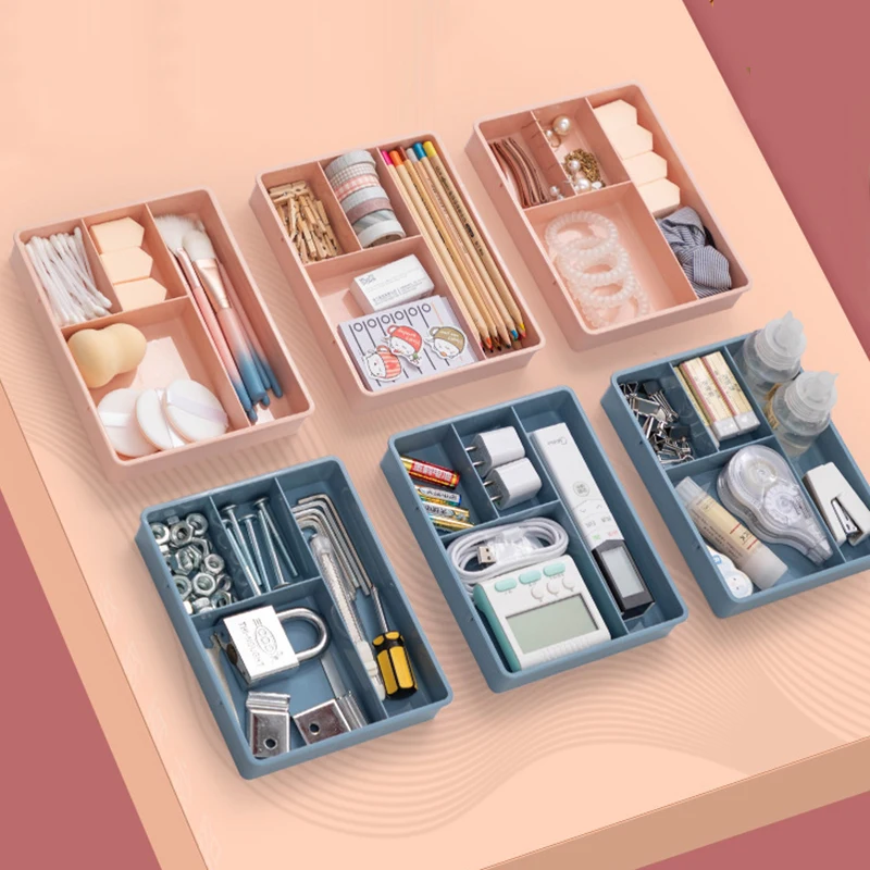 

4 Grids Desk Drawer Organizer Home Sundries Stationery Storage Box Cosmetics Jewelry Organizers Bin Office Drawer Divider Boxes