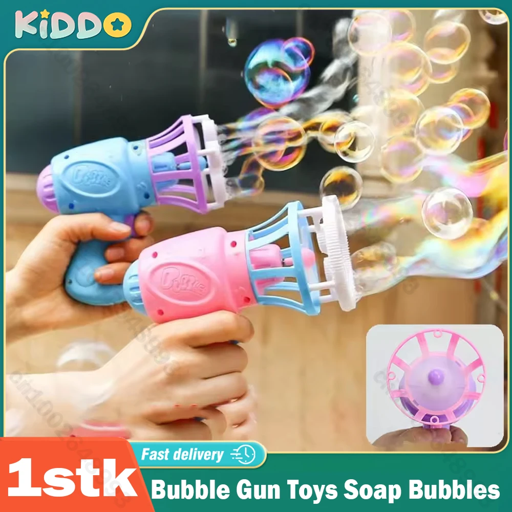 Bubble Gun Speelgoed Zeepbellen Blaasmachine Elektrische draagbare pistoolvorm met ventilator Automatisch blaasspeelgoed voor jongens Meisjes Cadeau