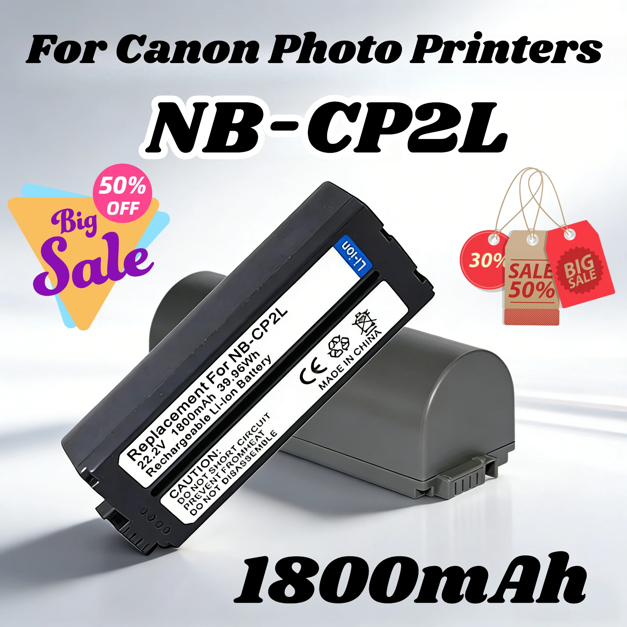 1800mAh NB-CP2LH NB-CP2L Rechargeable Batteries and Charger for Canon SELPHY NB-CP1L,CG-CP200 CP1500 CP1300 CP900 CP800 view 2