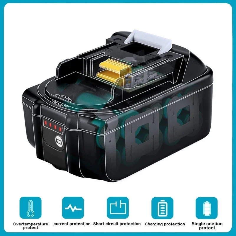 Makita recarregável substituição da bateria de iões de lítio, 100% 18V, DC1BRC carregador, MAKITA, BL1880, BL1860, BL1830, Original