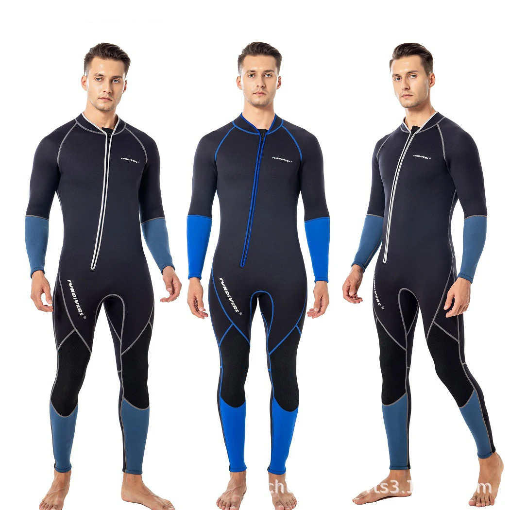 

3mm Men's Neoprene Diving Suit One-piece Keep Warm Wetsuit for Surfing Snorkeling Swimming Underwater Activity Suit