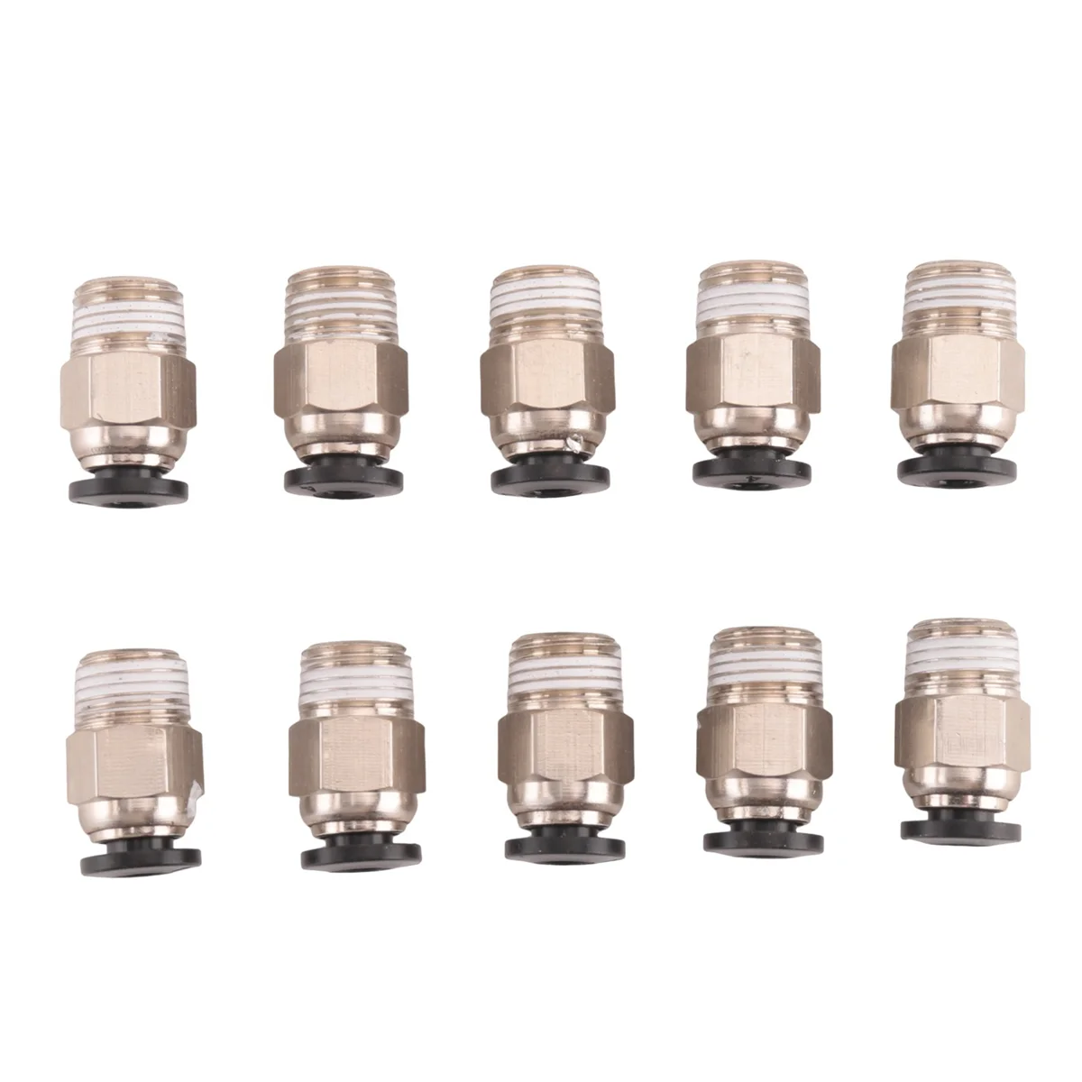 Pc4-M10 Male Straight Pneumatic Pefe Tube Push For -V6 Fitting Connector Bowden Extruder 3D Printer (Pack Of 10Pcs)