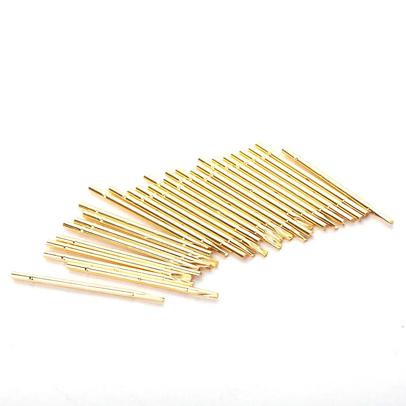 100PCS RM75-2S Brass Tube Gold-plated Spring Test Probe Diameter 1.32mm Length 26.5mm Probe Needle Seat