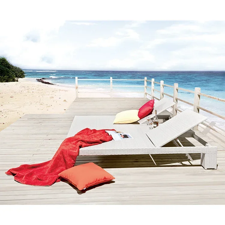 swimming pool high quality leisure  hand made rattan double lounger