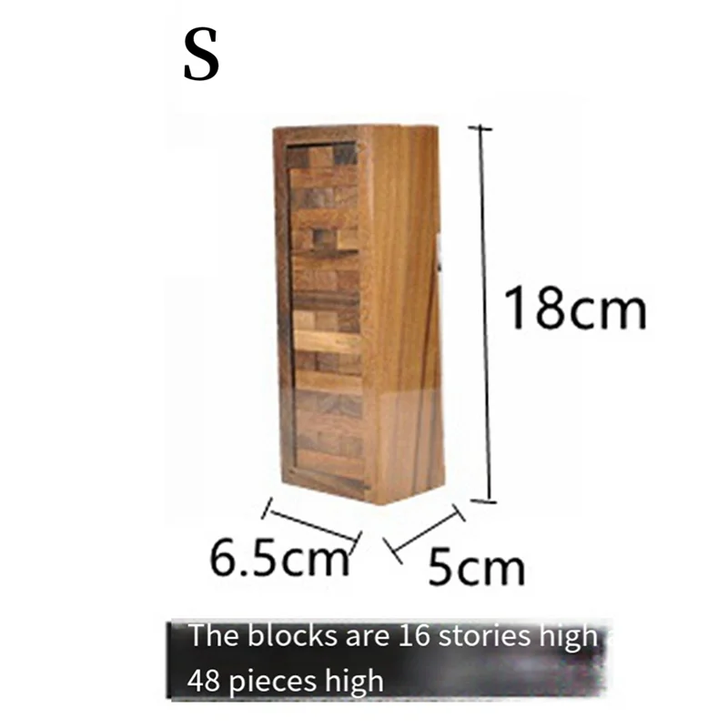 ABUM-Wood Tumbling Tower Game - Perfect For Party Games, Outdoor Games For Adults And Family, Classic Stacking Block Games,L Dur