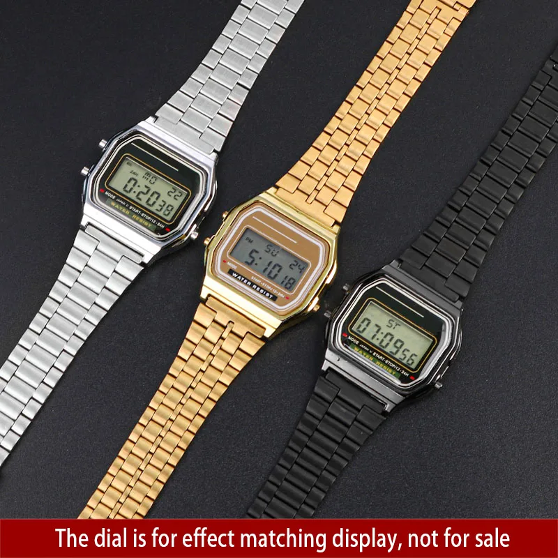 Vintage Small Square Metal Watch Band for CASIO A159w-n1 A158WA A168 Strap Stainless Steel Bracelet 18mm Wristband Accessories